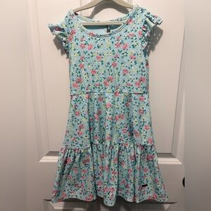 Tahari Blue and Pink Floral Kids Dress